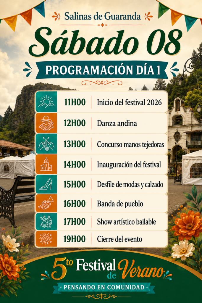 Programación del sábado 8 de agosto del Quinto Festival de Verano 2026